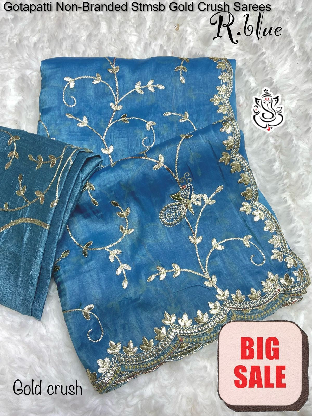 Gotapatti Non-Branded Stmsb Gold Crush Sarees