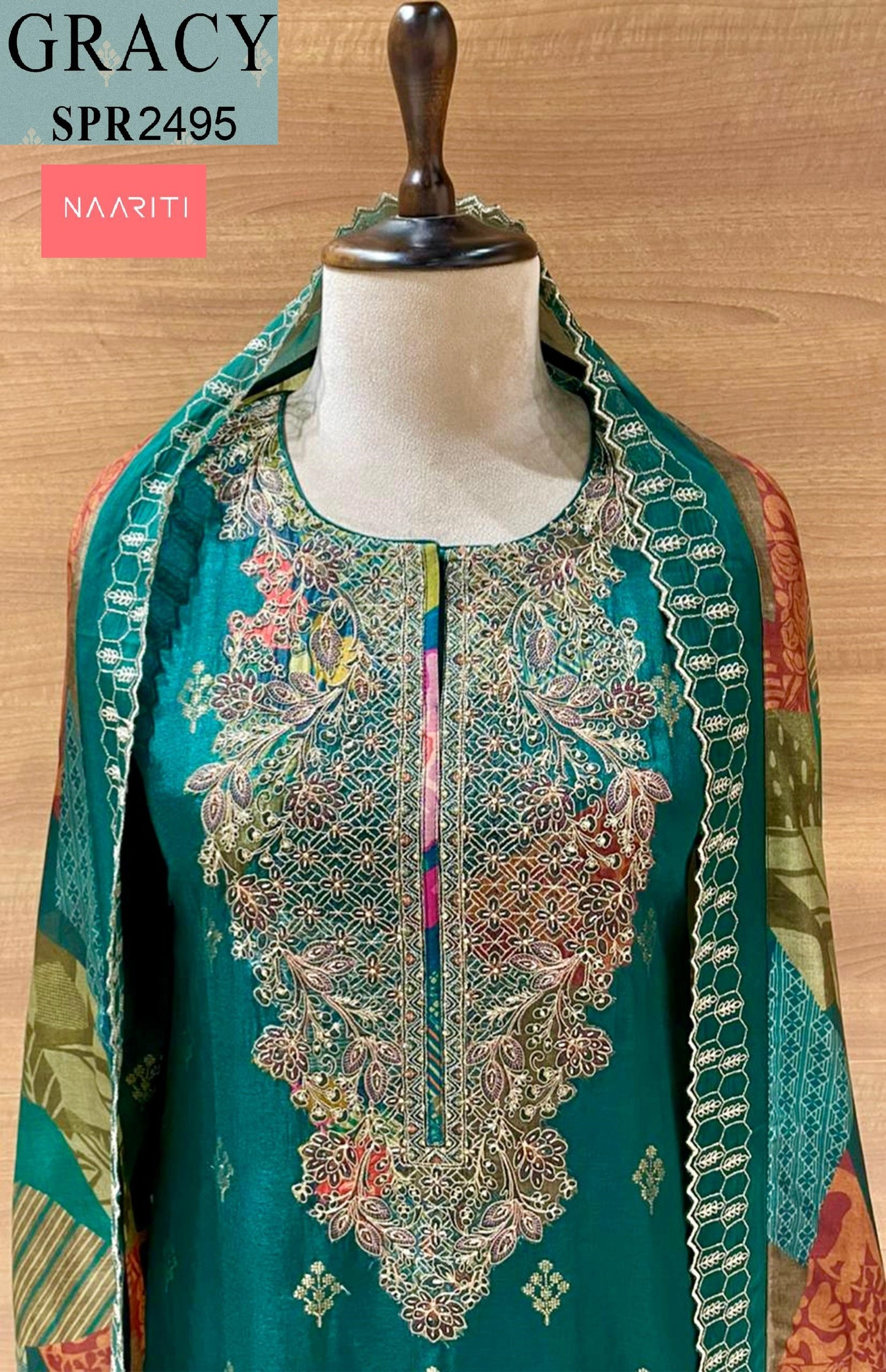Gracy 2495 Naariti Embroidery Unstitched Suits
