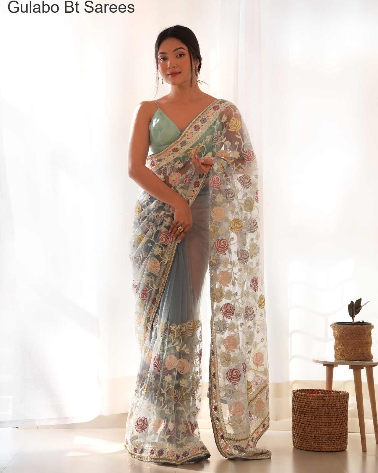 Gulabo Bt Stone Work Sarees