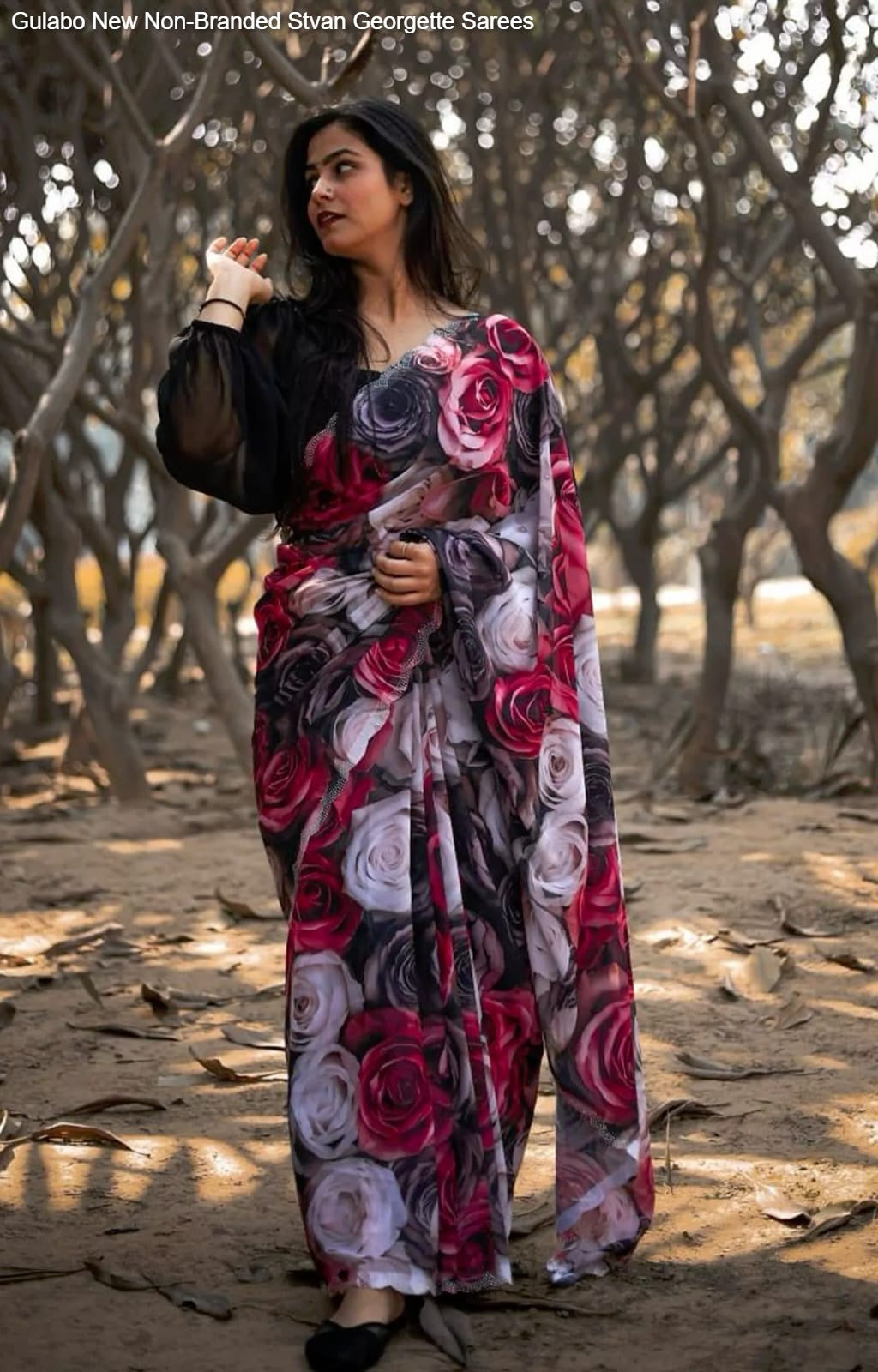 Gulabo New Non-Branded Stvan Georgette Sarees