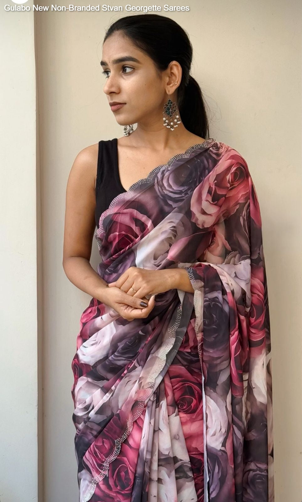 Gulabo New Non-Branded Stvan Georgette Sarees