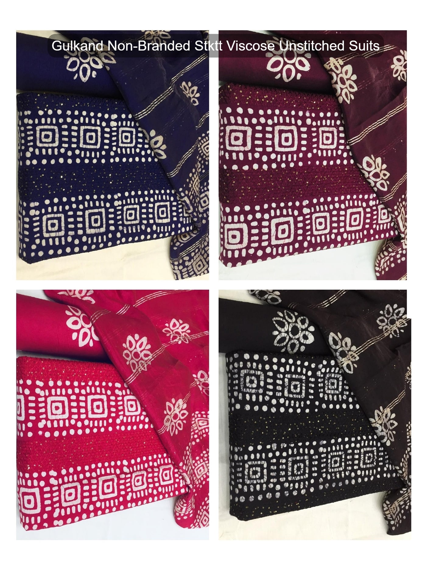 Gulkand Non-Branded Stktt Viscose Unstitched Suits