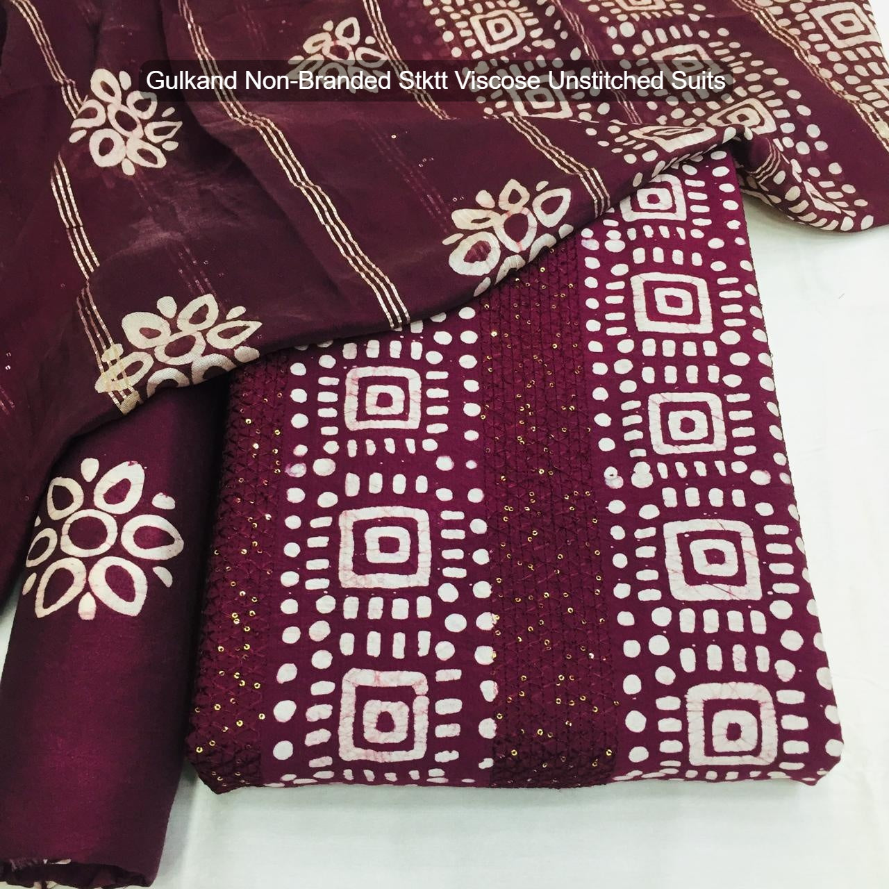 Gulkand Non-Branded Stktt Viscose Unstitched Suits