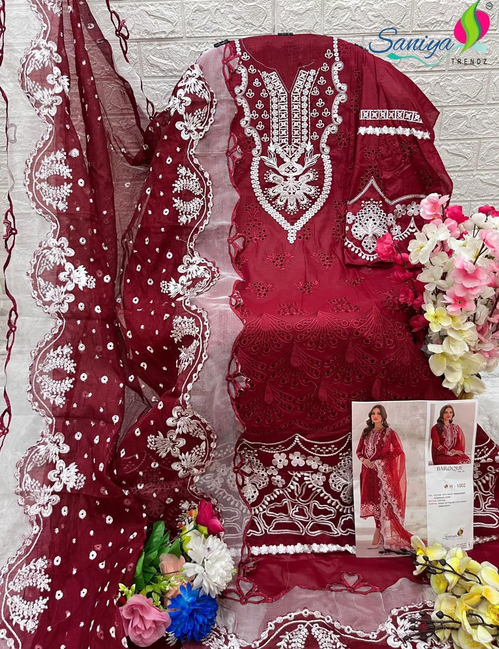 H-1002 Baroque Vol -1 Saniya Trendz Embroidery Pakistani Salwar Suits