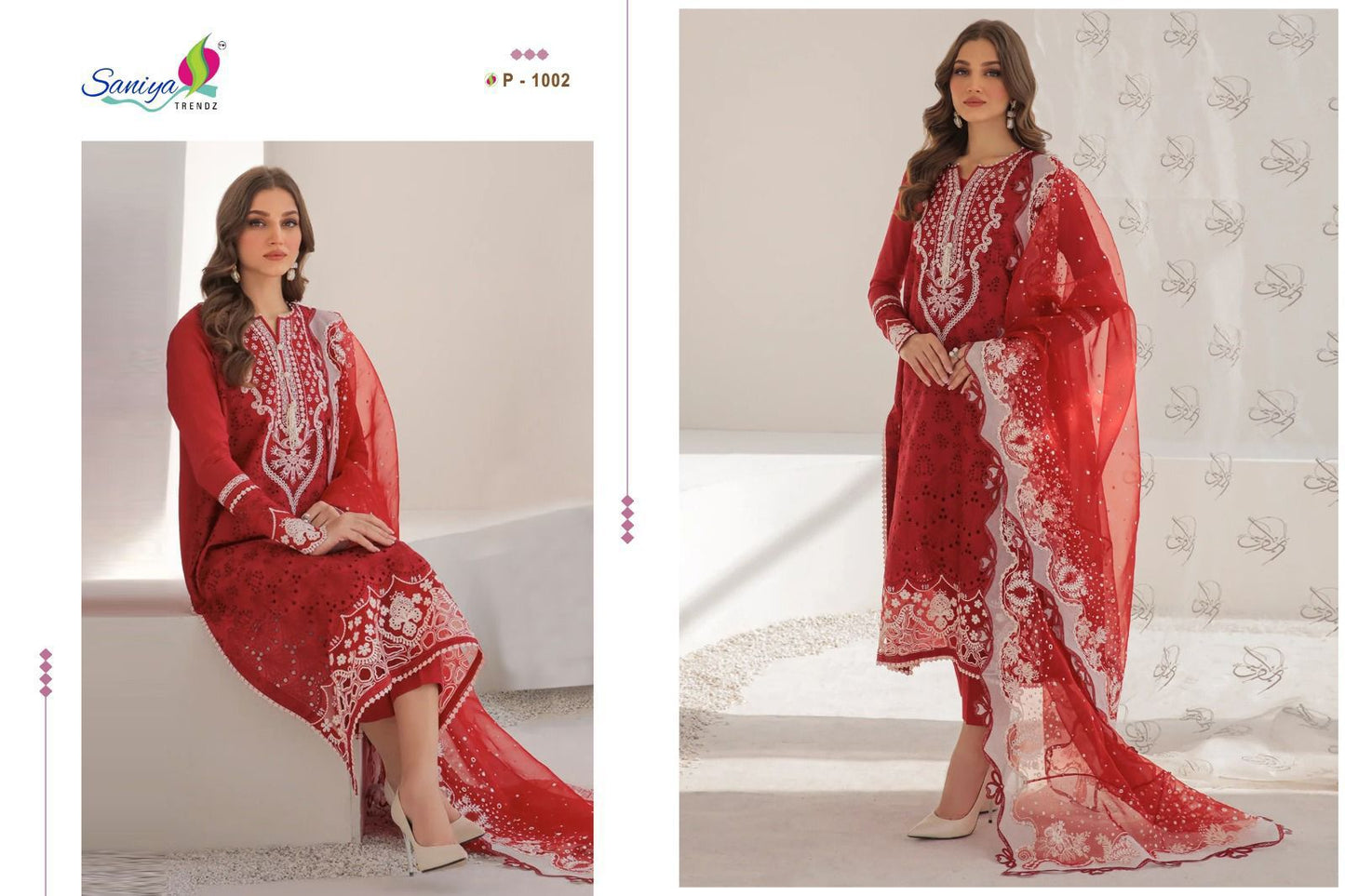 H-1002 Baroque Vol -1 Saniya Trendz Embroidery Pakistani Salwar Suits