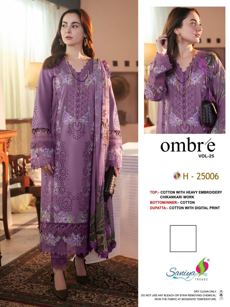 H-25006 Saniya Trendz Embroidery Pakistani Salwar Suits