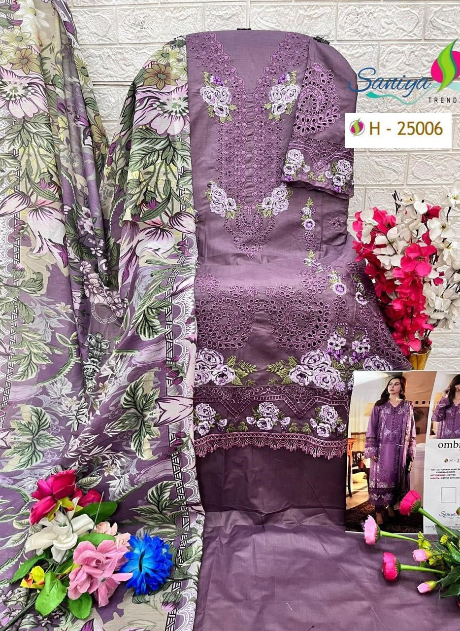 H-25006 Saniya Trendz Embroidery Pakistani Salwar Suits