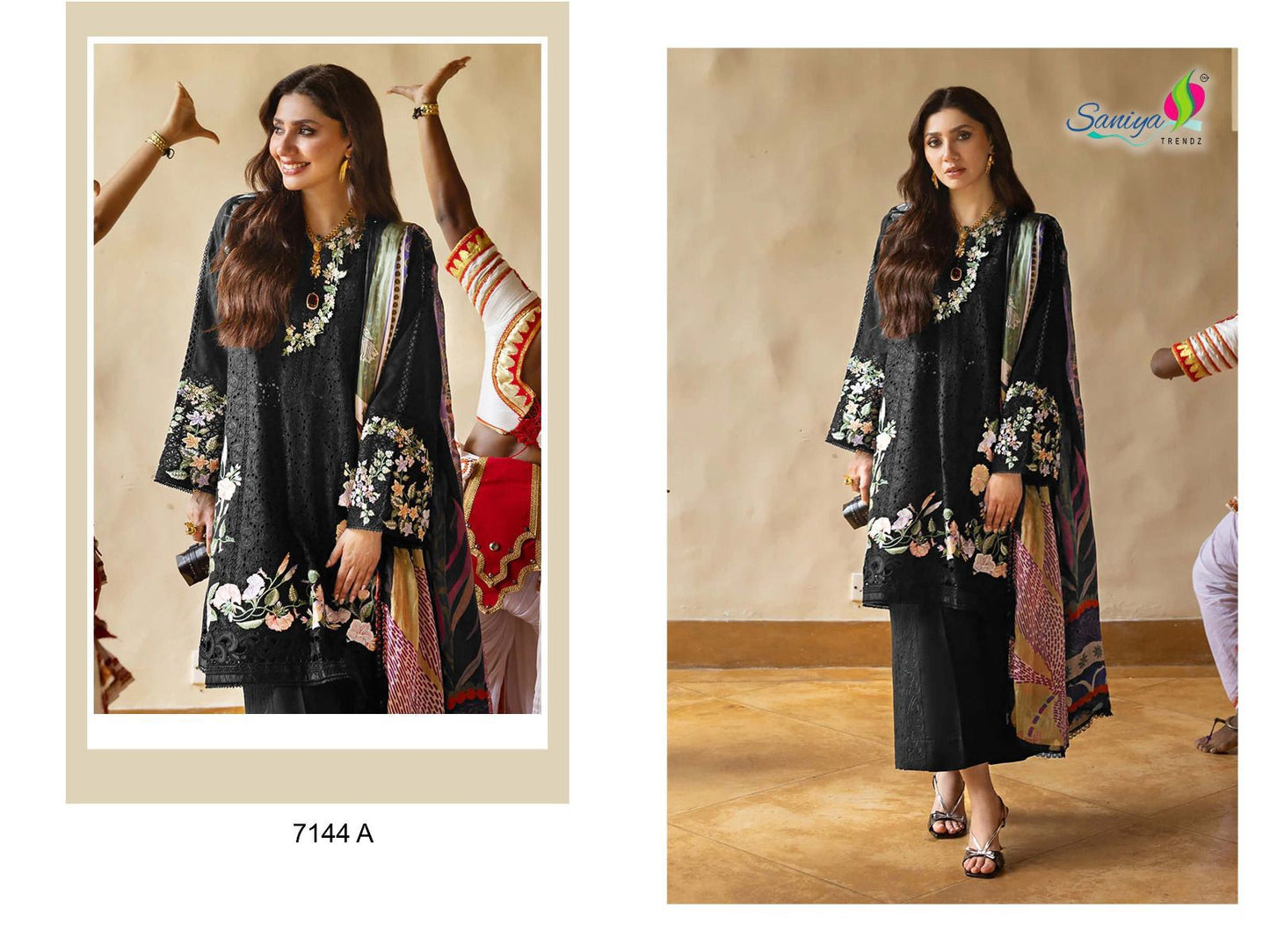H-7144A Saniya Trendz Pure Cotton Pakistani Salwar Suits