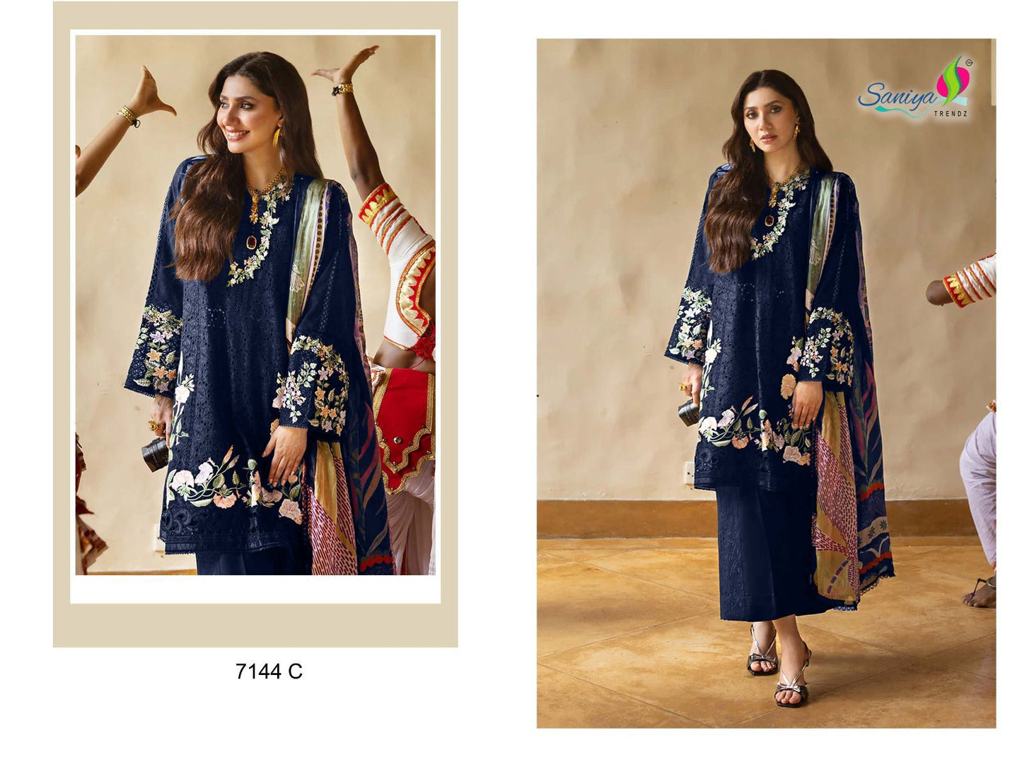 H-7144C Saniya Trendz Pure Cotton Pakistani Salwar Suits