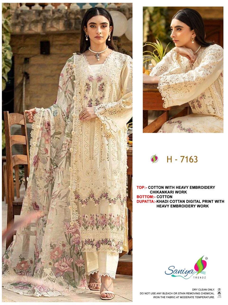 H-7163 Saniya Trendz Embroidered Pakistani Salwar Suits