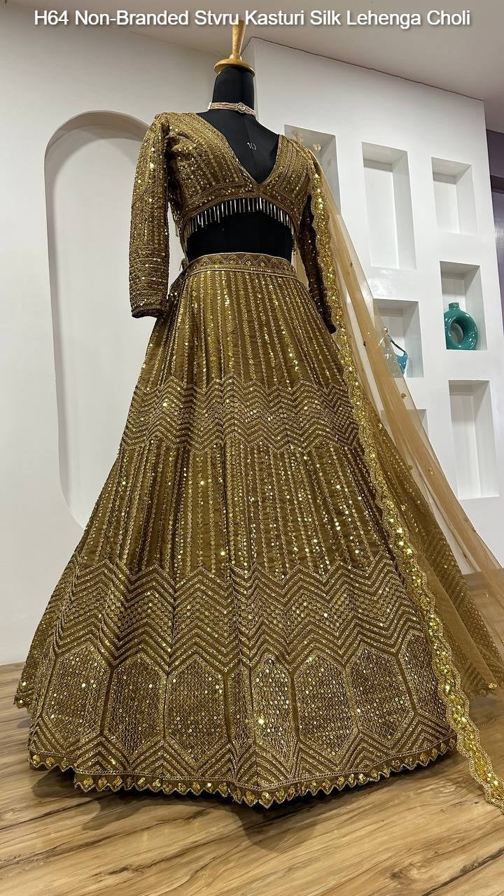 H64 Non-Branded Stvru Kasturi Silk Lehenga Choli