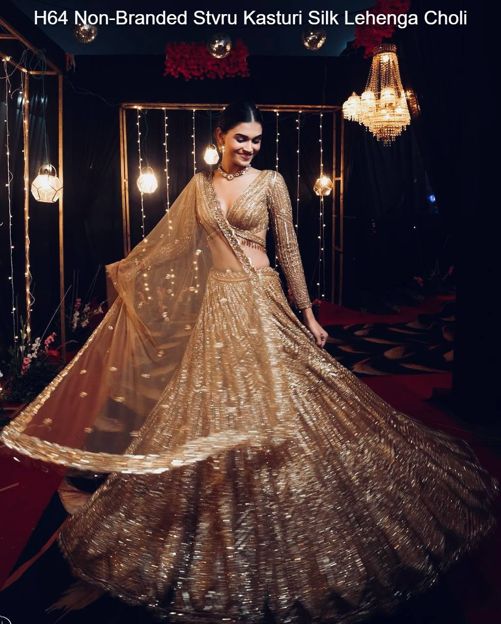 H64 Non-Branded Stvru Kasturi Silk Lehenga Choli