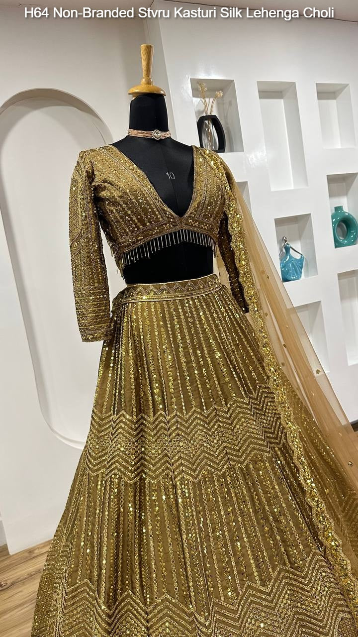 H64 Non-Branded Stvru Kasturi Silk Lehenga Choli