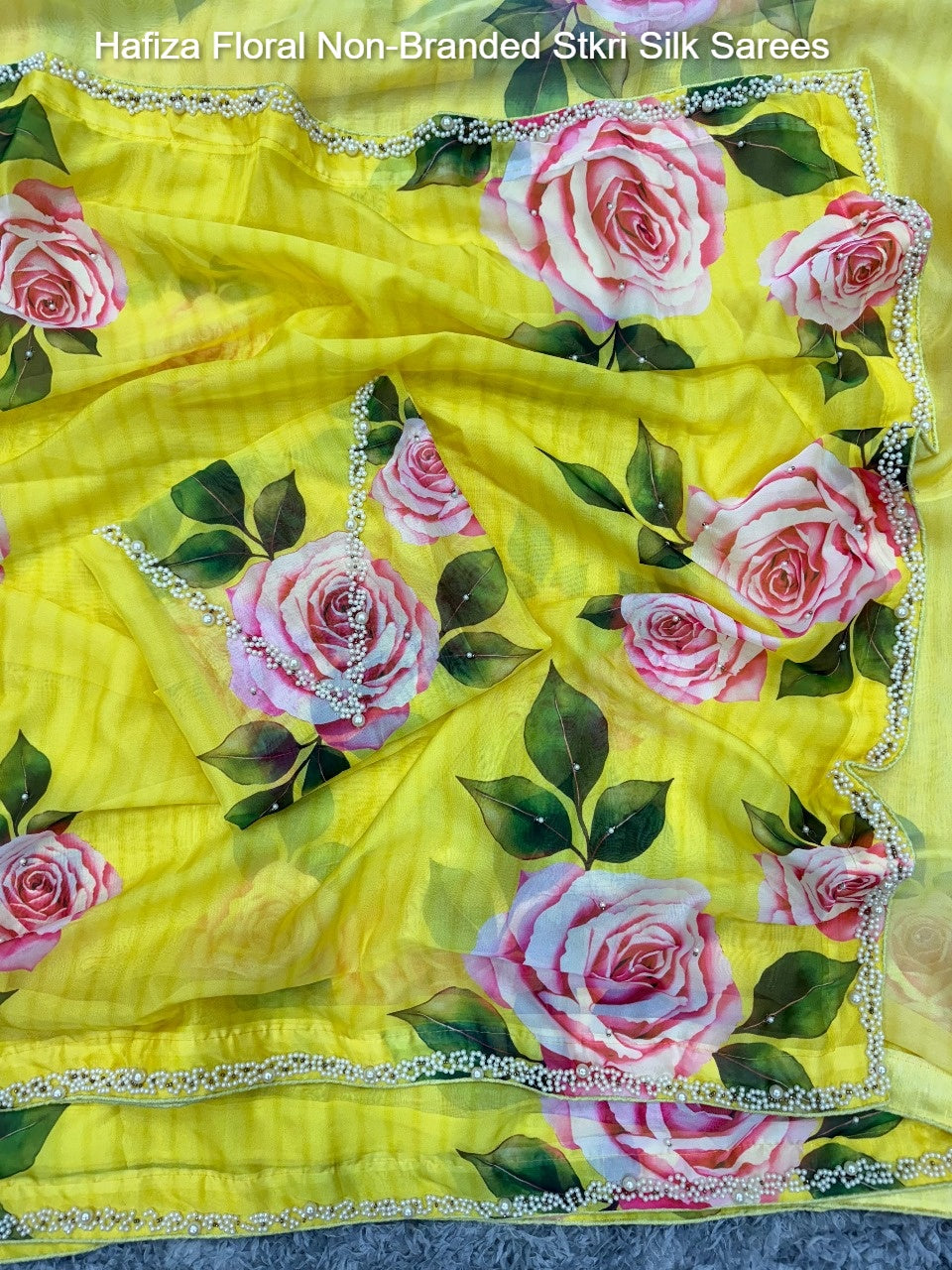 Hafiza Floral Non-Branded Stkri Silk Sarees