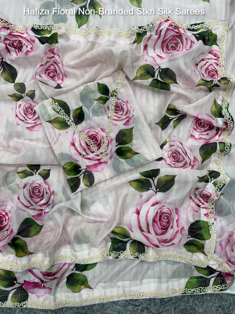 Hafiza Floral Non-Branded Stkri Silk Sarees
