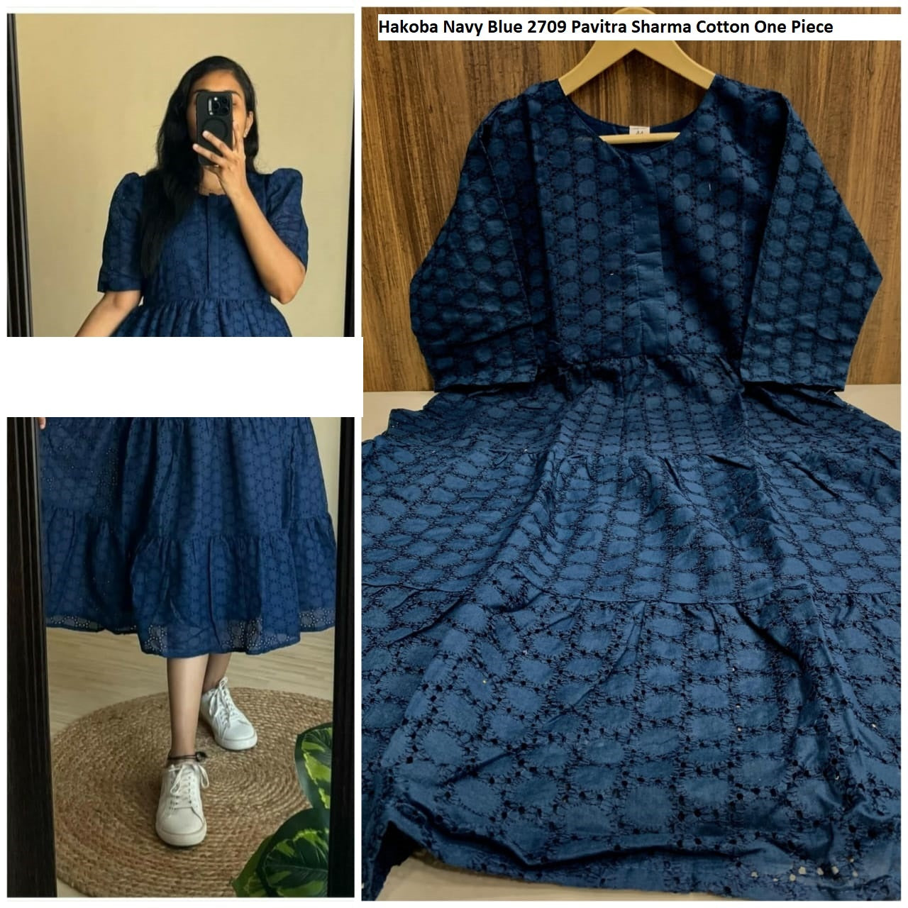 Hakoba 2709 Navy Blue Pavitra Sharma Cotton One Piece