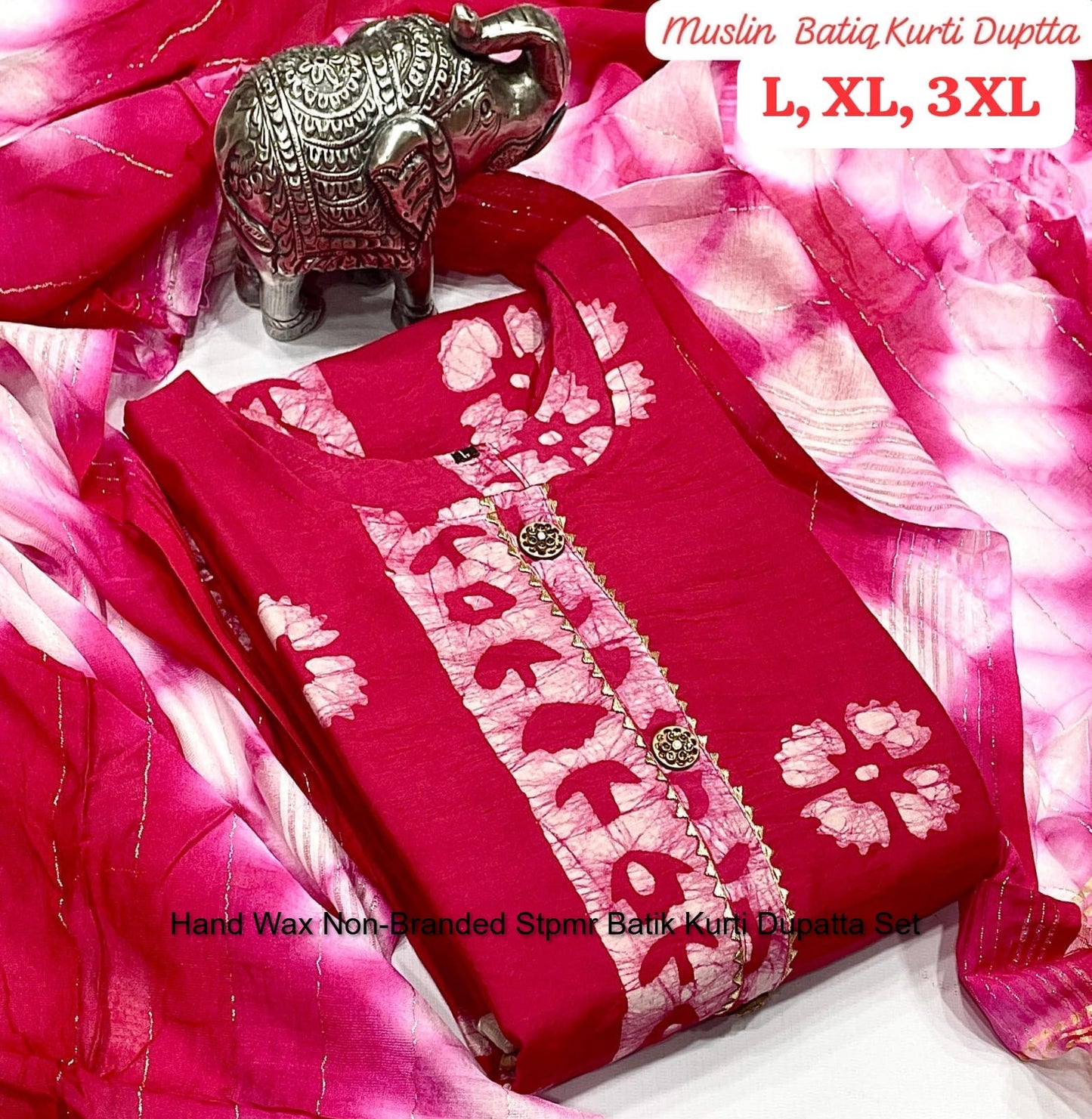 Hand Wax Non-Branded Stpmr Batik Kurti Dupatta Set