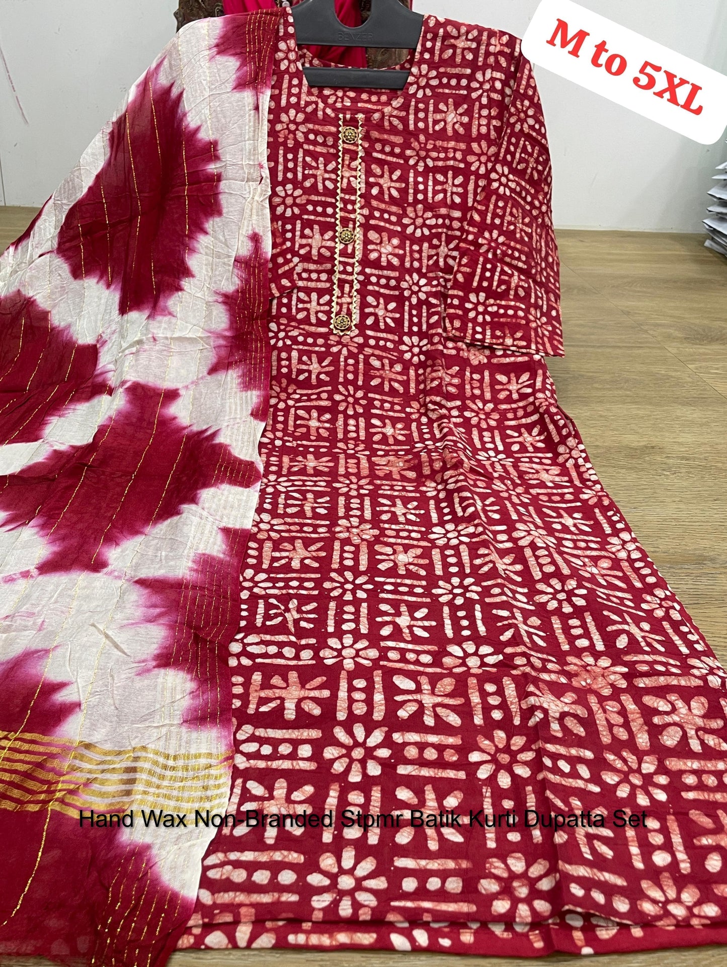 Hand Wax Non-Branded Stpmr Batik Kurti Dupatta Set