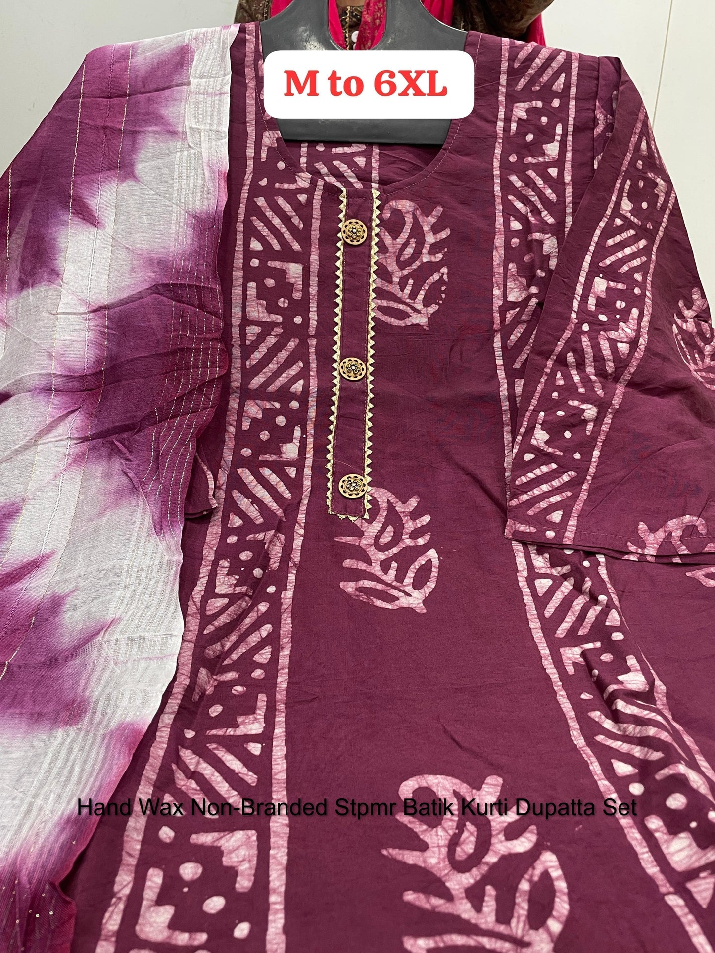 Hand Wax Non-Branded Stpmr Batik Kurti Dupatta Set