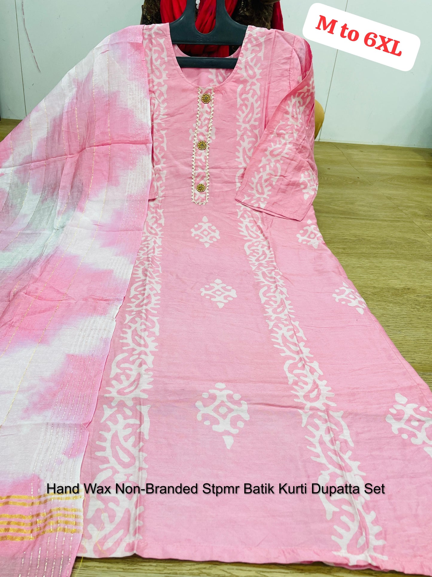 Hand Wax Non-Branded Stpmr Batik Kurti Dupatta Set