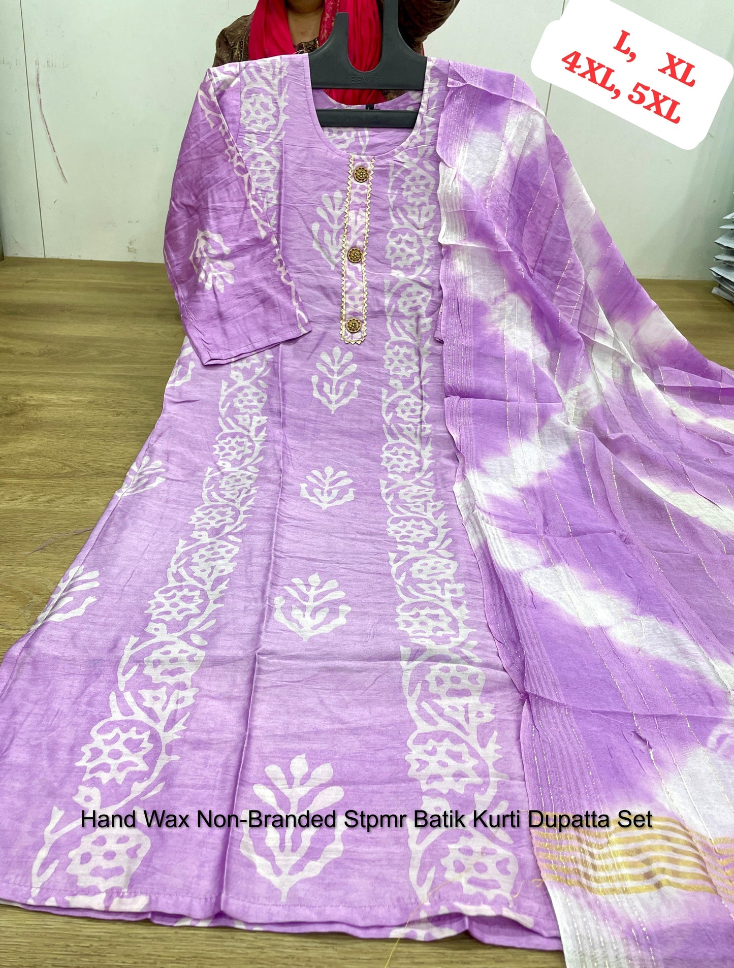 Hand Wax Non-Branded Stpmr Batik Kurti Dupatta Set