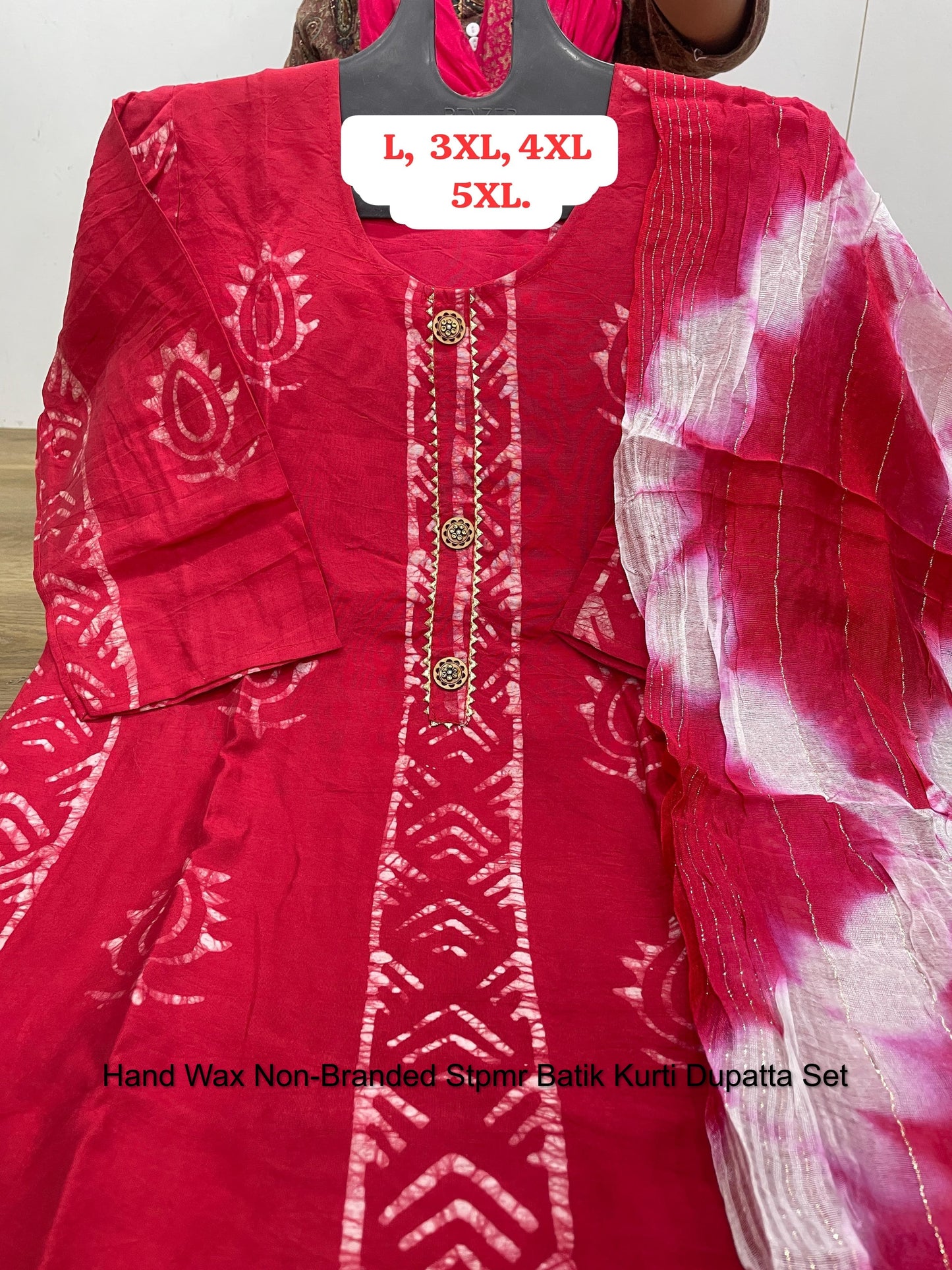 Hand Wax Non-Branded Stpmr Batik Kurti Dupatta Set