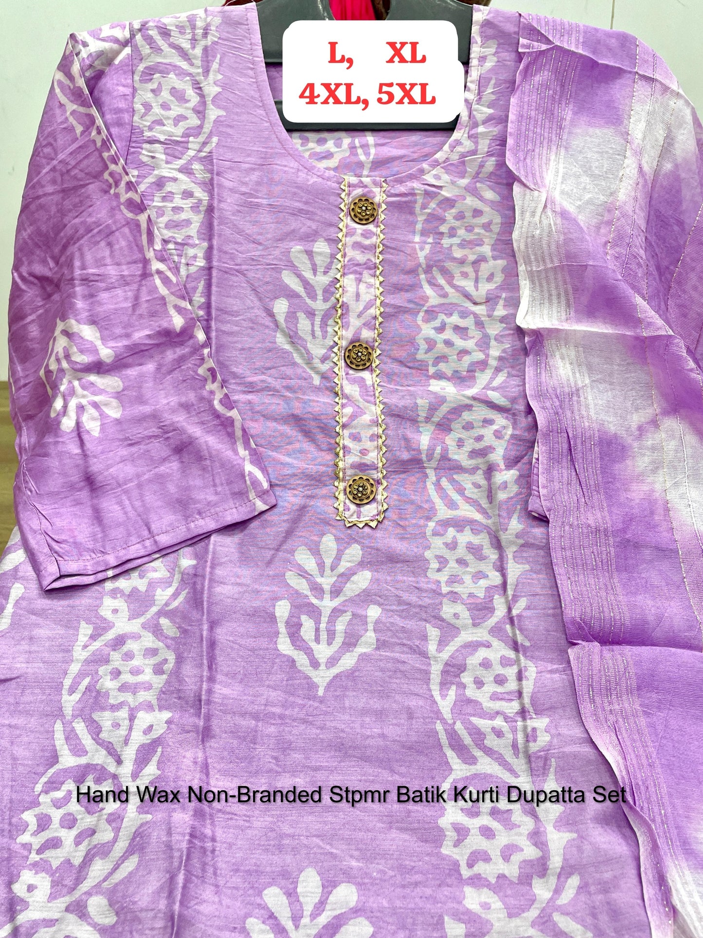 Hand Wax Non-Branded Stpmr Batik Kurti Dupatta Set