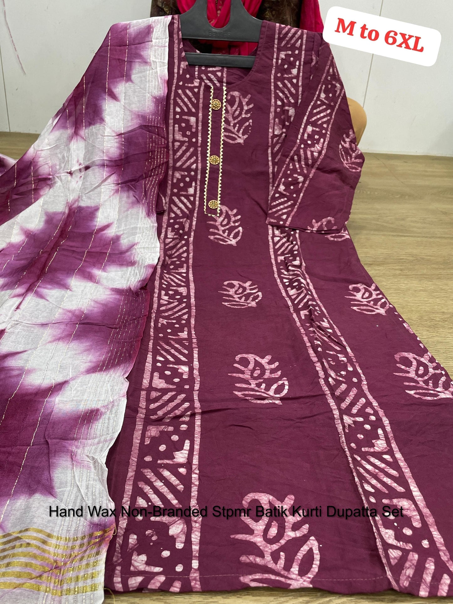 Hand Wax Non-Branded Stpmr Batik Kurti Dupatta Set