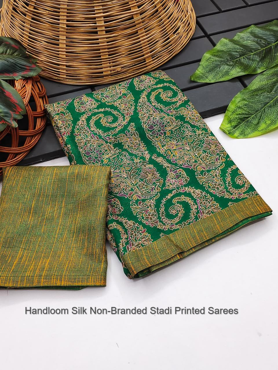 Handloom Silk Non-Branded Stadi Printed Sarees
