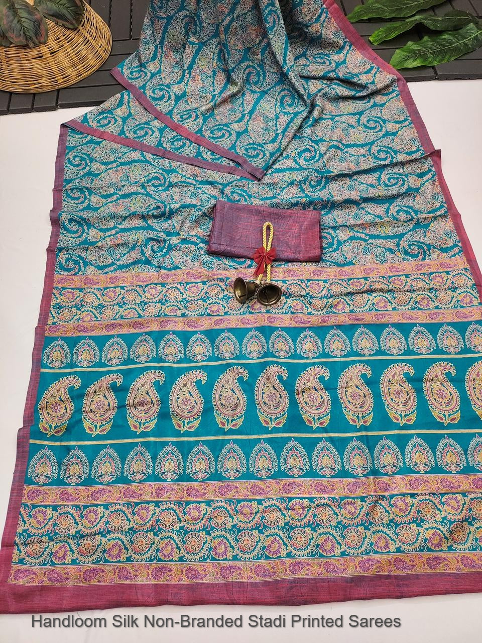Handloom Silk Non-Branded Stadi Printed Sarees