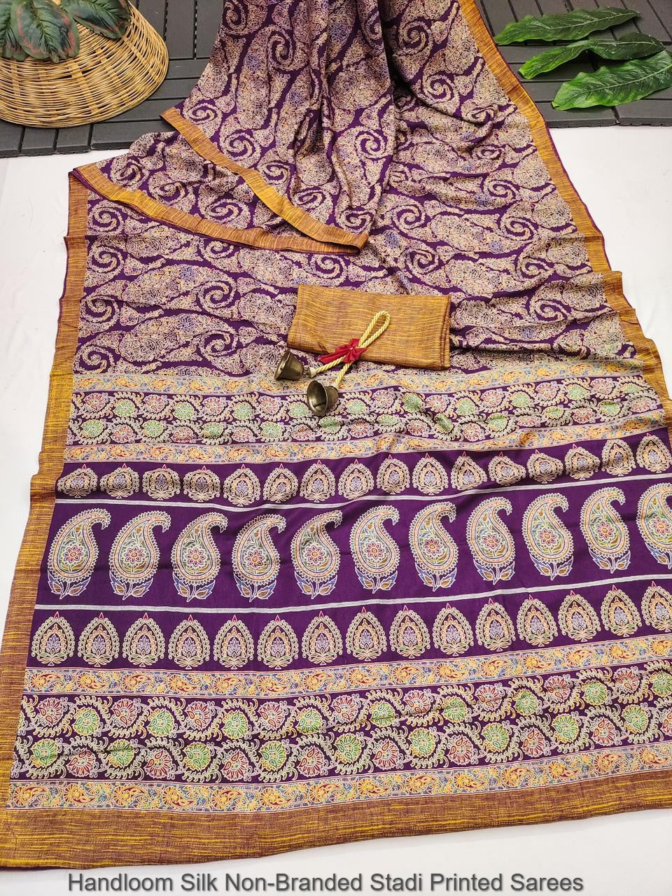 Handloom Silk Non-Branded Stadi Printed Sarees