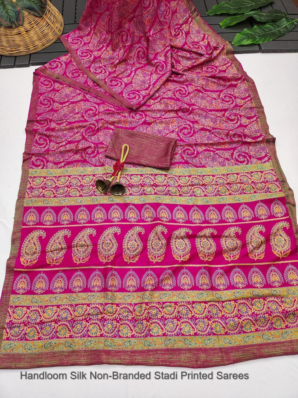 Handloom Silk Non-Branded Stadi Printed Sarees