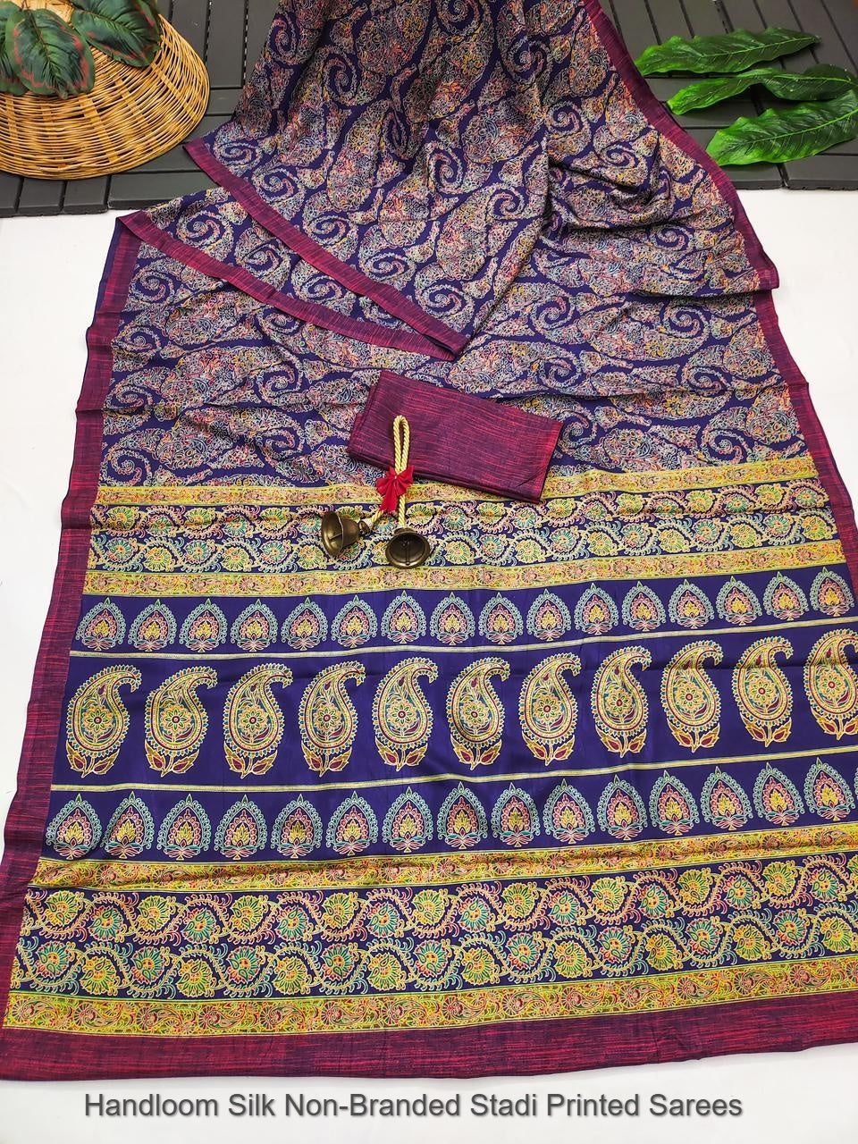 Handloom Silk Non-Branded Stadi Printed Sarees