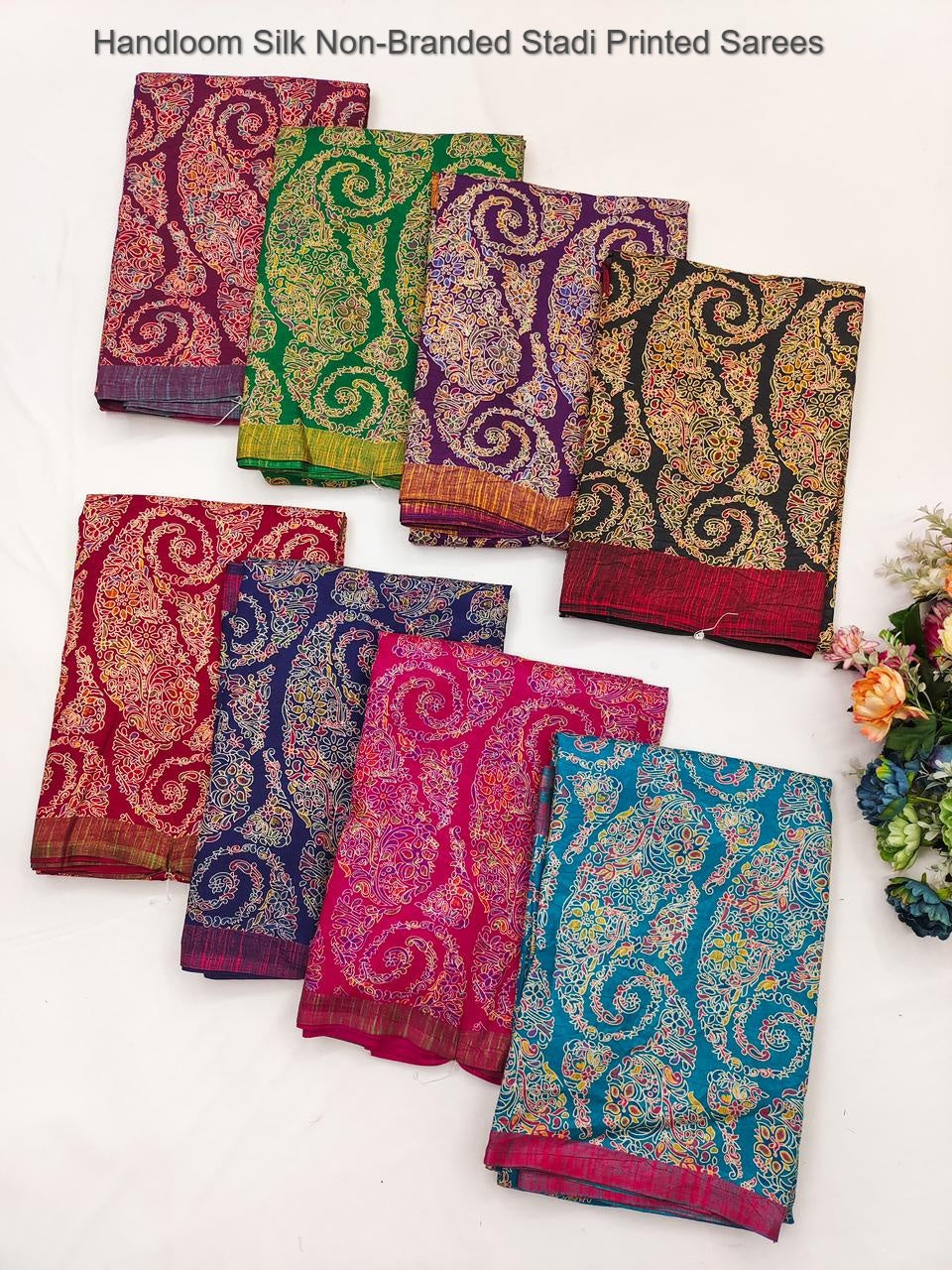 Handloom Silk Non-Branded Stadi Printed Sarees