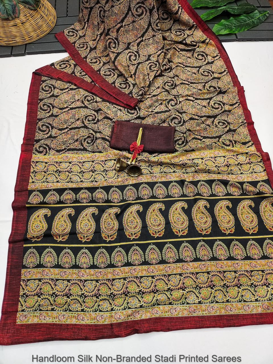 Handloom Silk Non-Branded Stadi Printed Sarees