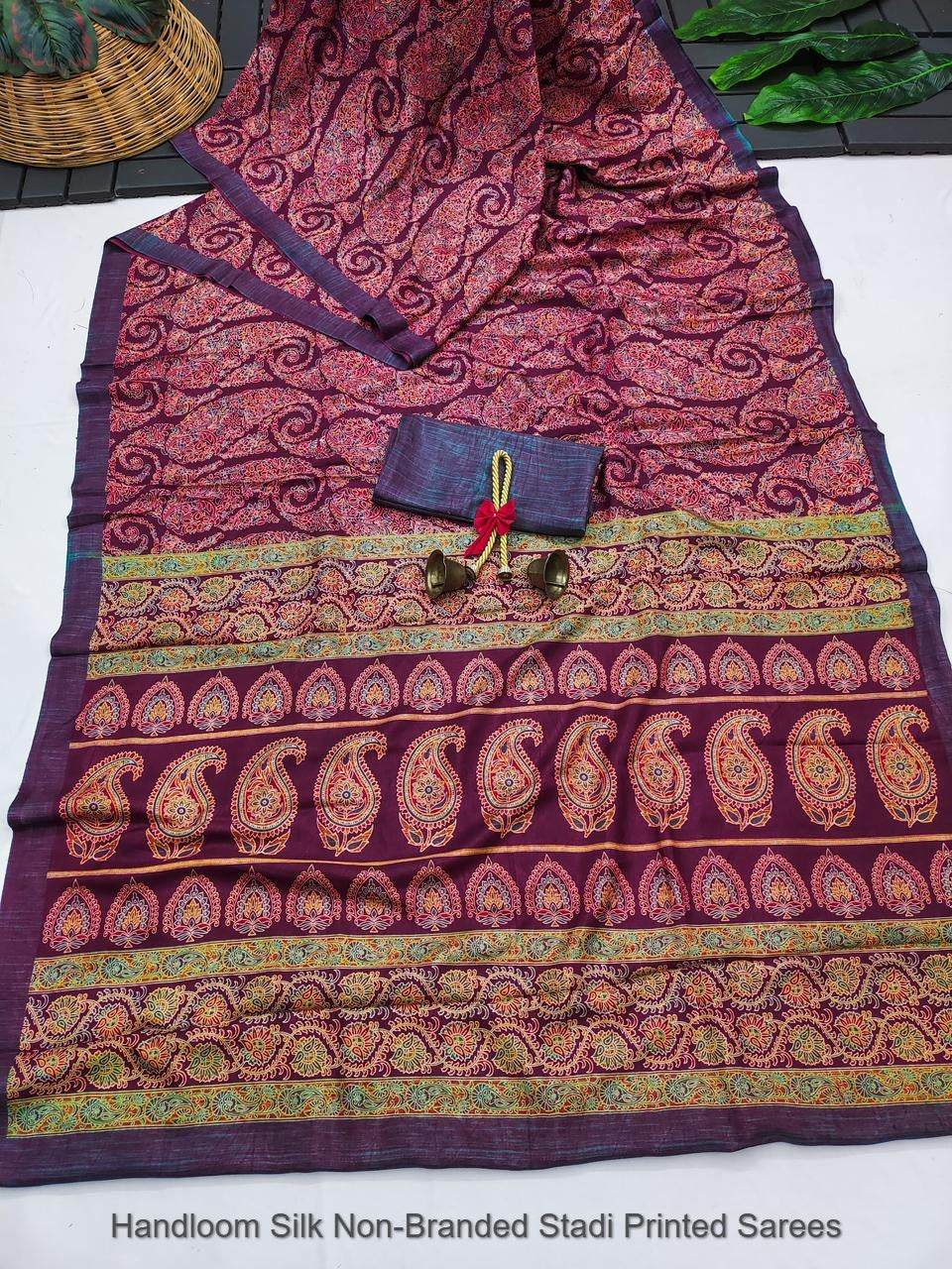 Handloom Silk Non-Branded Stadi Printed Sarees