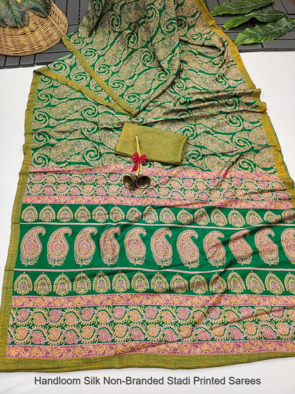 Handloom Silk Non-Branded Stadi Printed Sarees