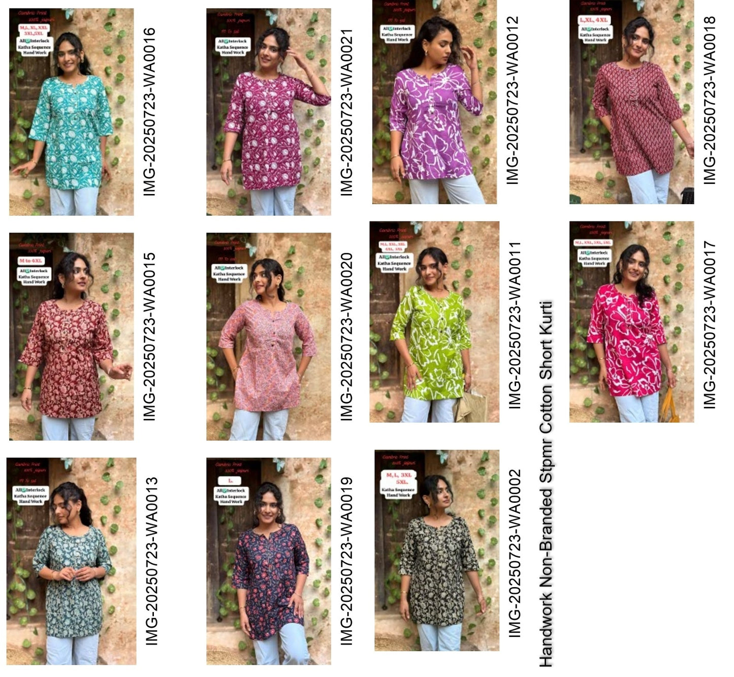 Handwork Non-Branded Stpmr Cotton Short Kurti