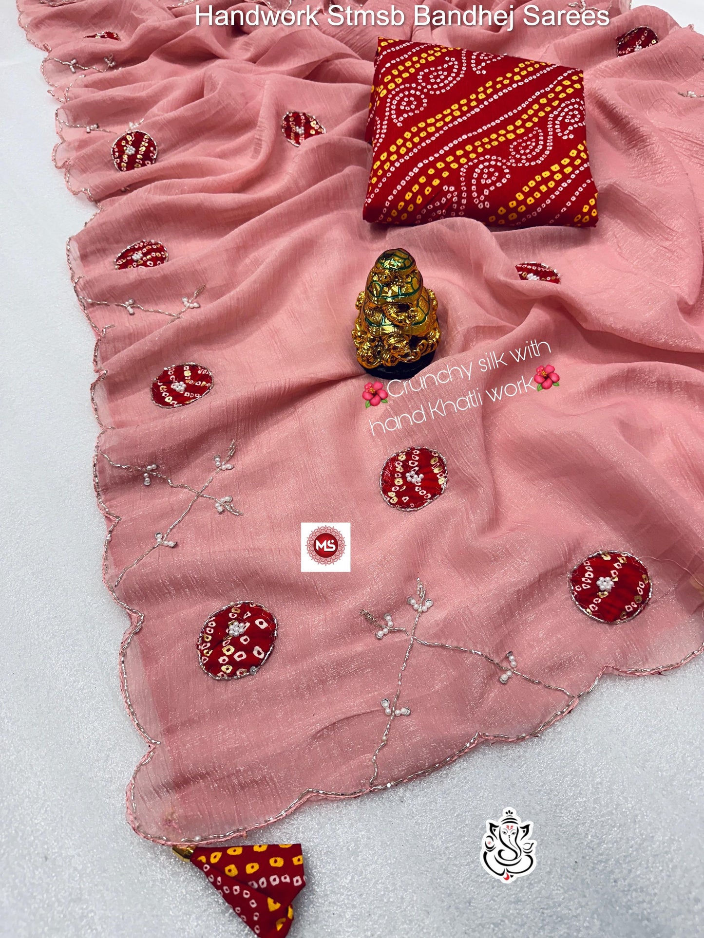 Handwork Stmsb Bandhej Sarees