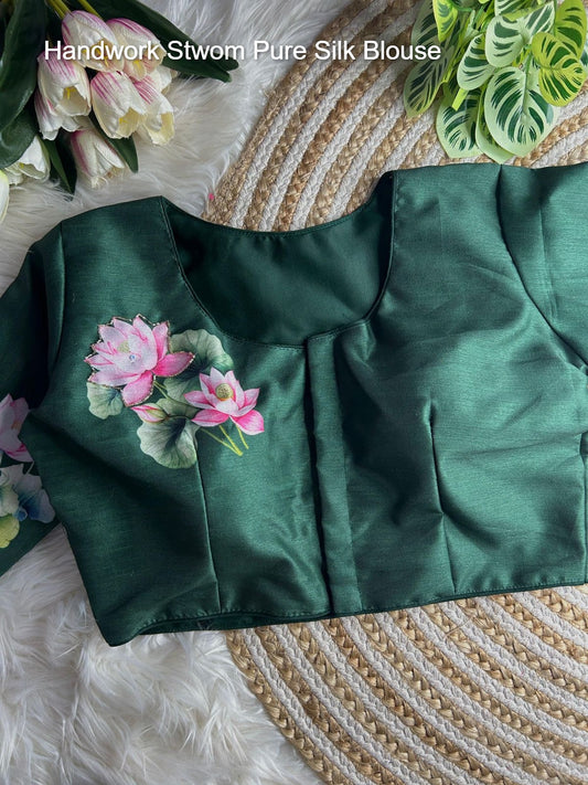 Handwork Stwom Pure Silk Blouse