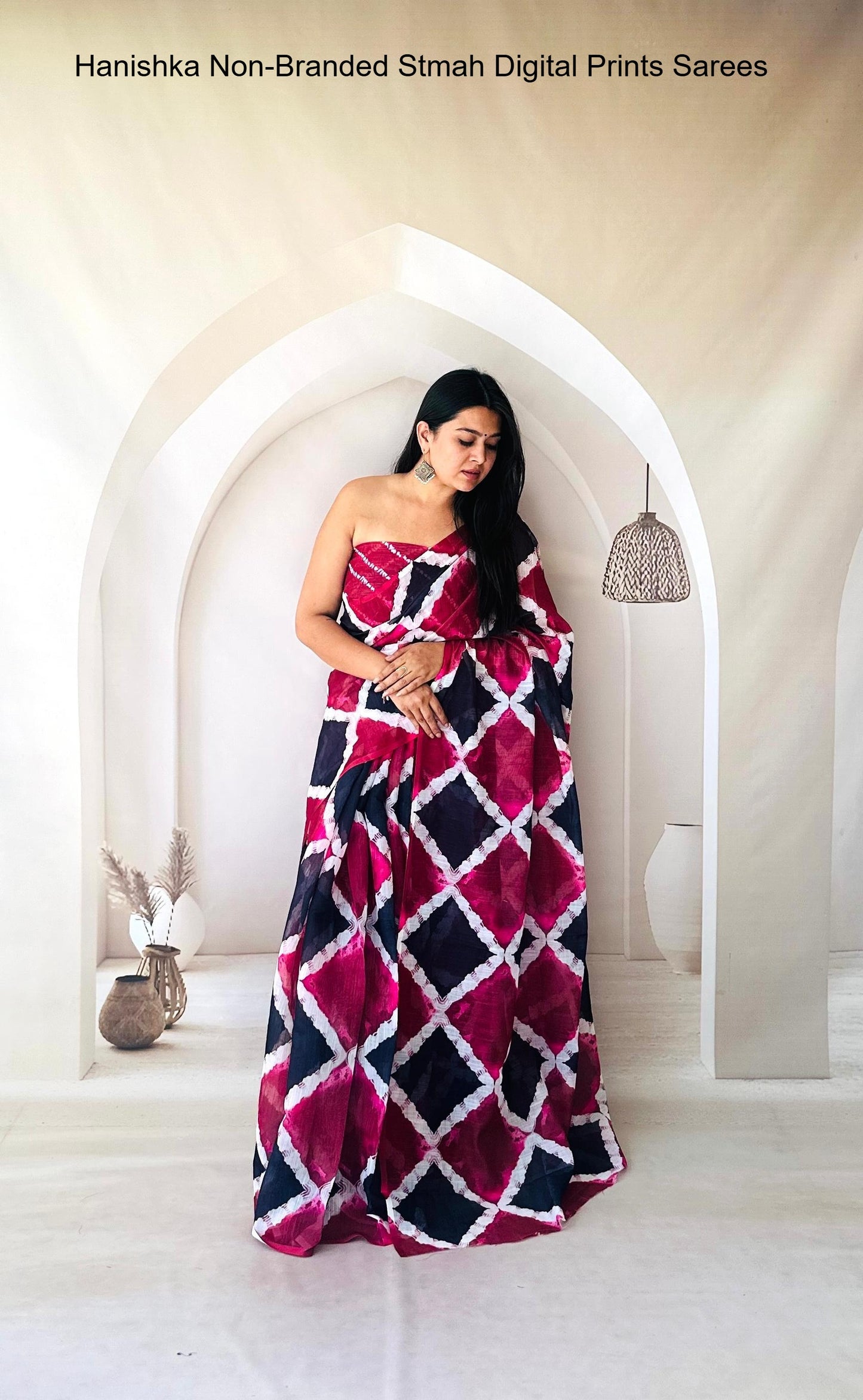 Hanishka Non-Branded Stmah Digital Prints Sarees