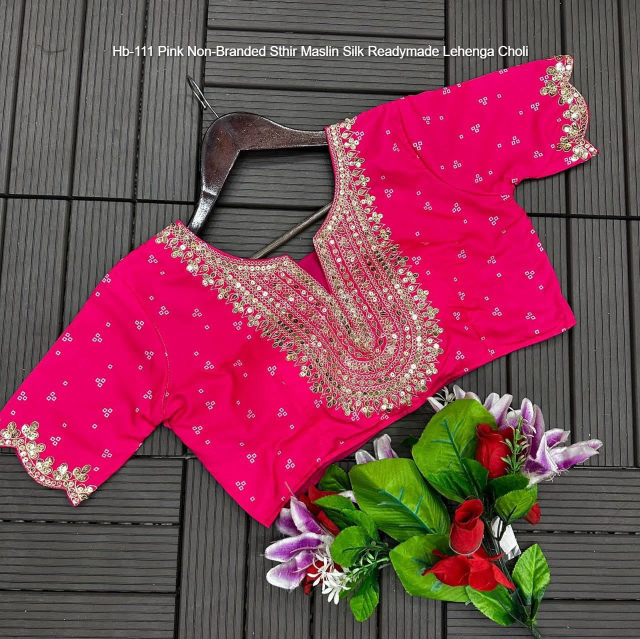 Hb-111 Pink Non-Branded Sthir Maslin Silk Readymade Lehenga Choli