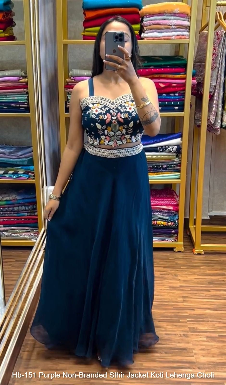 Hb-151 Purple Non-Branded Sthir Jacket Koti Lehenga Choli