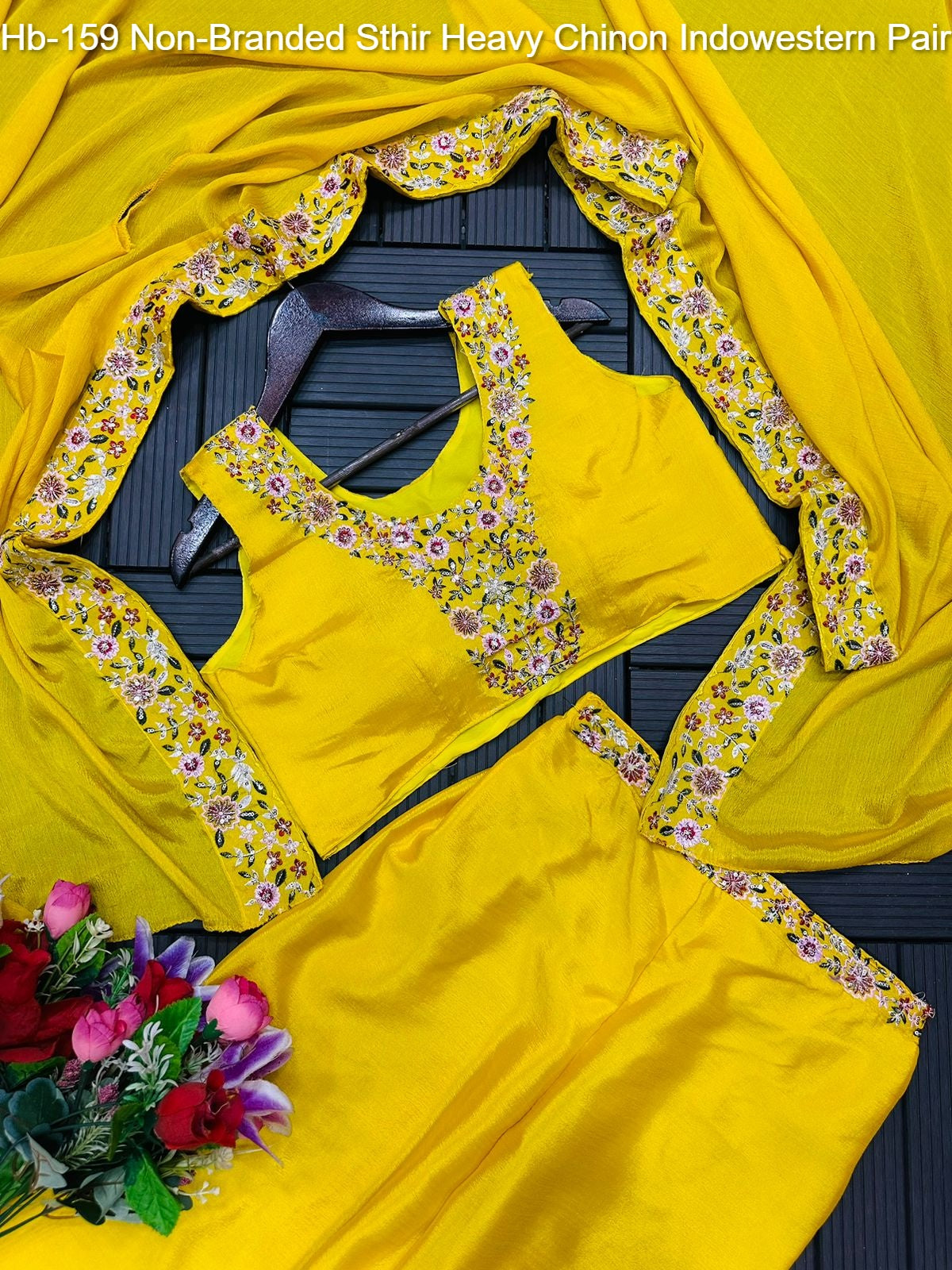 Hb-159 Non-Branded Sthir Heavy Chinon Indowestern Pair