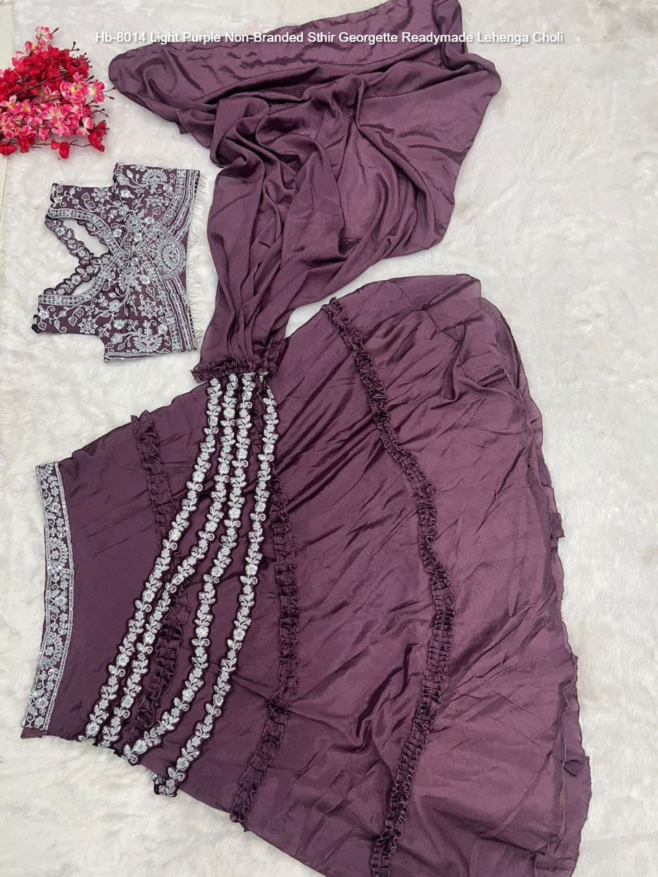 Hb-8014 Light Purple Non-Branded Sthir Georgette Readymade Lehenga Choli