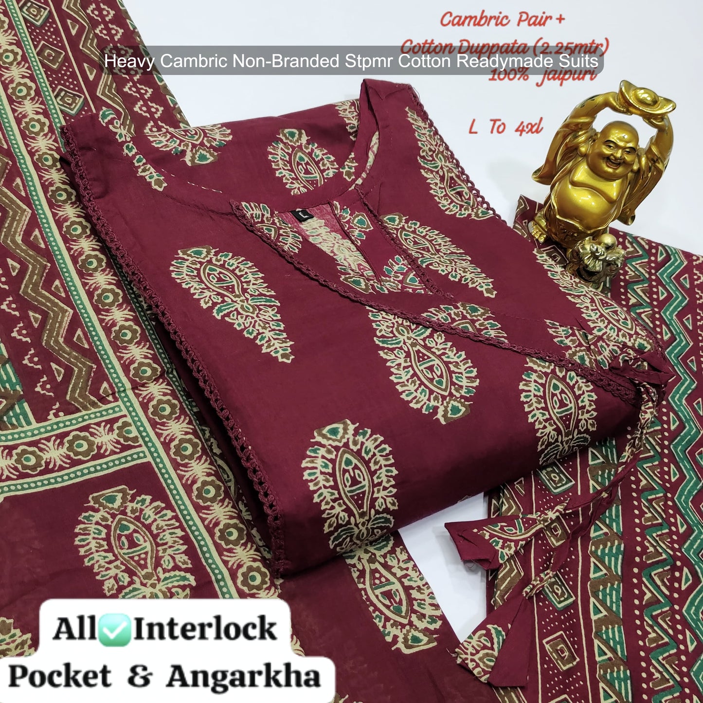 Heavy Cambric Non-Branded Stpmr Cotton Readymade Suits