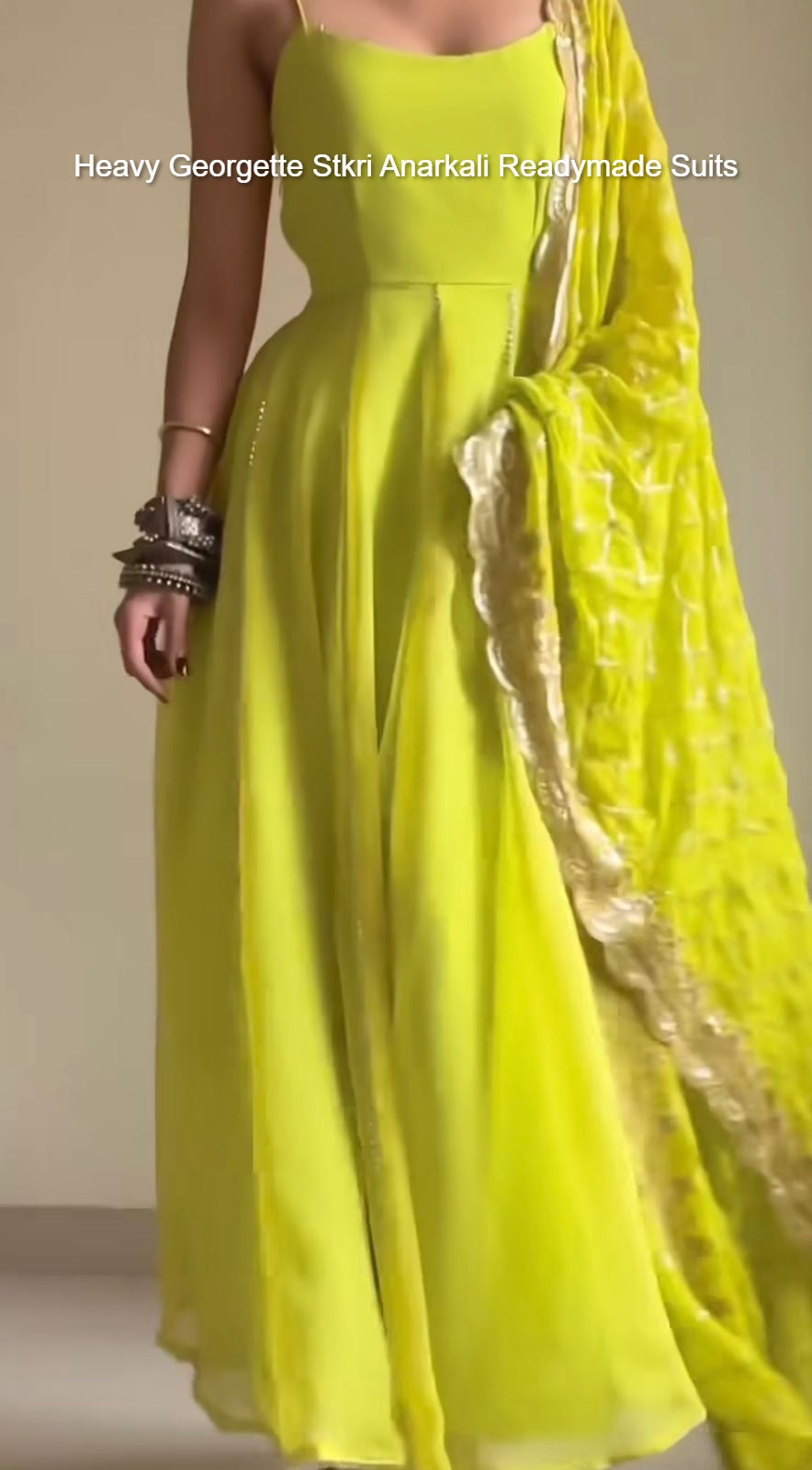 Heavy Georgette Stkri Anarkali Readymade Suits