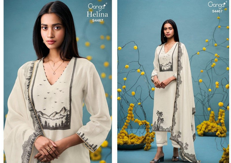 Helina 4467 Ganga Pure Viscose Unstitched Suits
