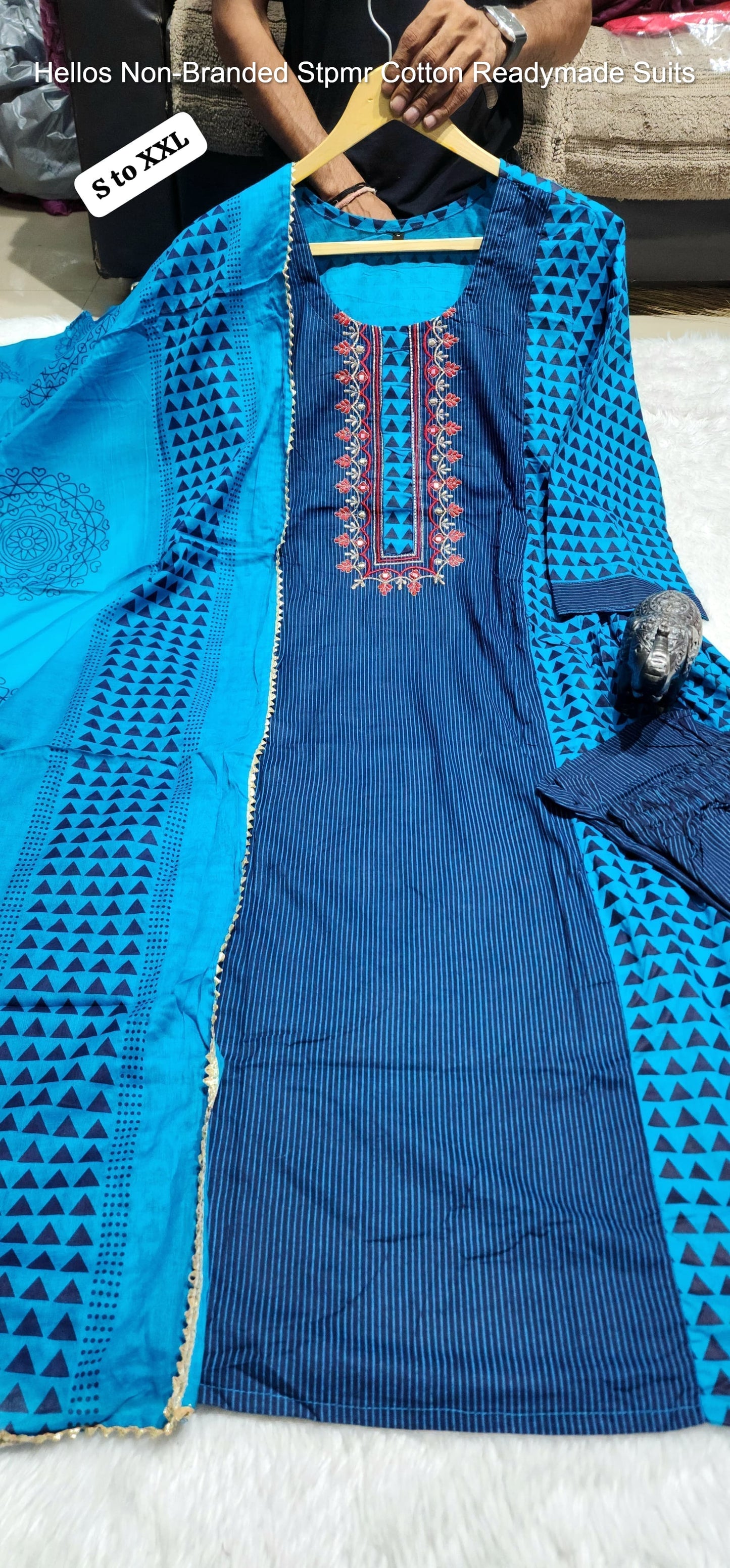 Hellos Non-Branded Stpmr Cotton Readymade Suits