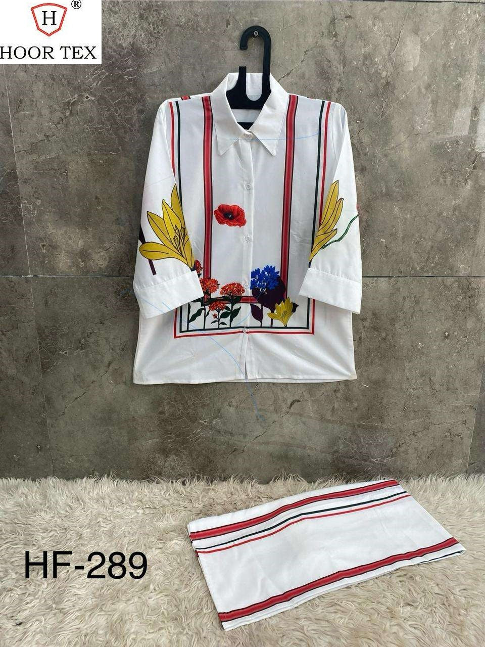 Hf-289 Pakistani Hoor Tex Cotton Co Ord Set